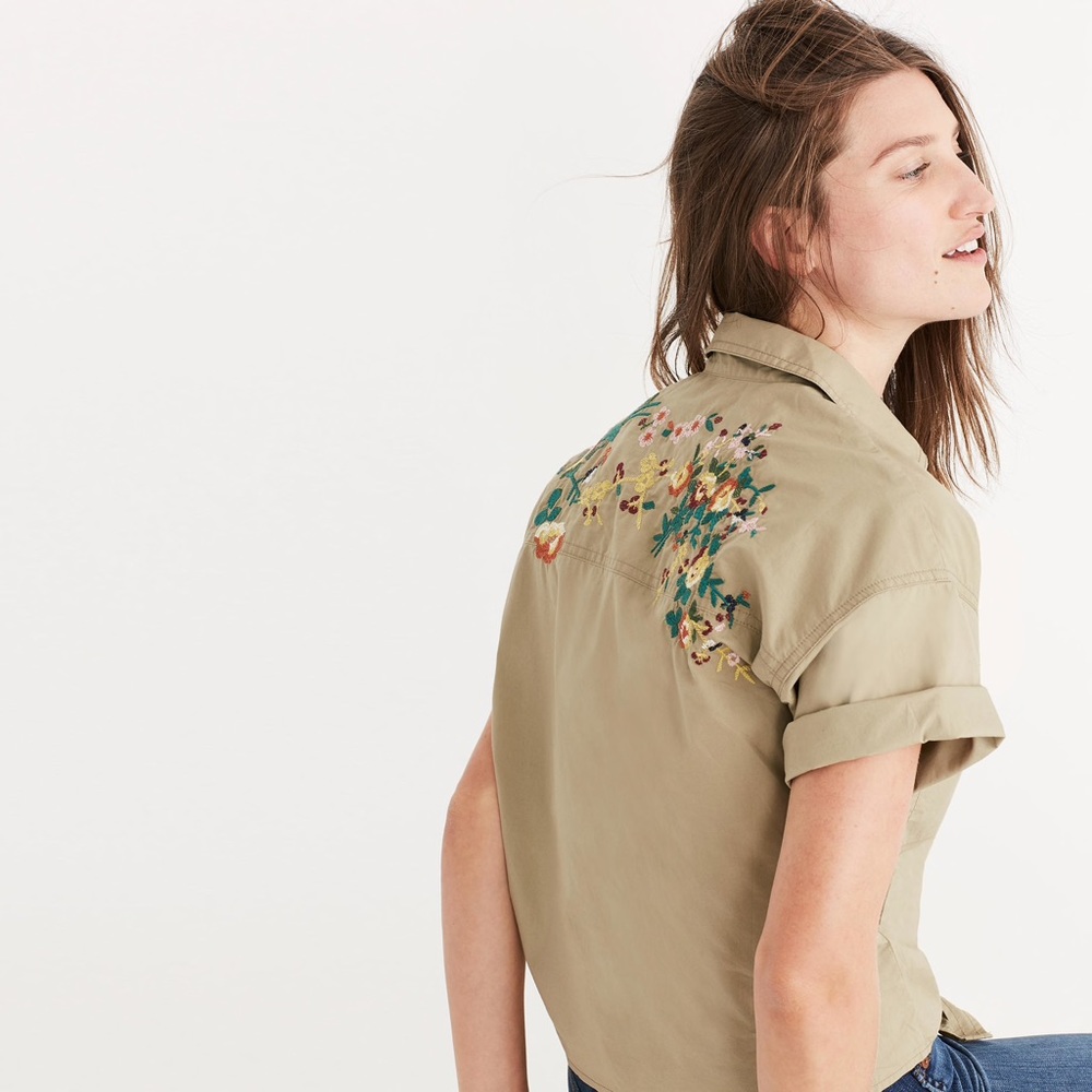 Madewell Embroidered Safari Top